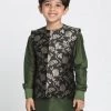 JBN Creation Boys' Black Cotton Silk Blend Nehru Jacket