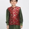 JBN Creation Boys' Maroon Cotton Silk Blend Nehru Jacket 2 JBN Creation Boys' Maroon Cotton Silk Blend Nehru Jacket