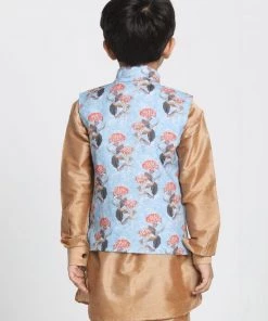 JBN Creation Boys' Multicolor Cotton Silk Blend Nehru Jacket