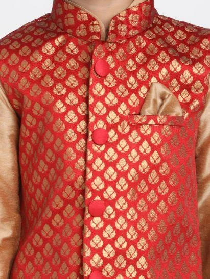 JBN Creation Buy 1 Get 1 Boys' Maroon Cotton Silk Blend Nehru Jacket 5 JBN Creation Buy 1 Get 1 Boys' Maroon Cotton Silk Blend Nehru Jacket