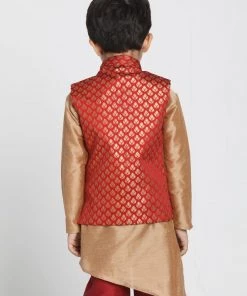 JBN Creation Buy 1 Get 1 Boys' Maroon Cotton Silk Blend Nehru Jacket 11 JBN Creation Buy 1 Get 1 Boys' Maroon Cotton Silk Blend Nehru Jacket
