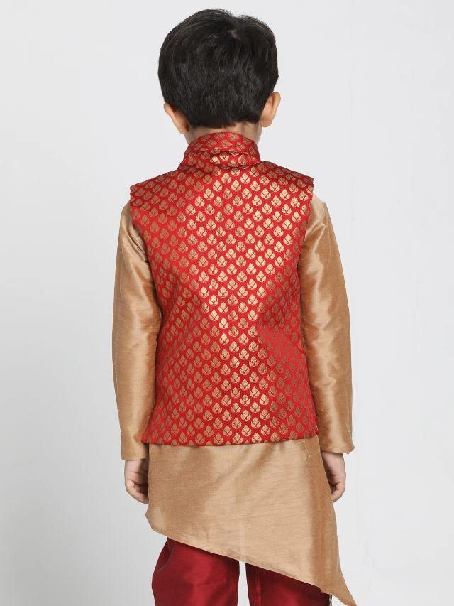 JBN Creation Buy 1 Get 1 Boys' Maroon Cotton Silk Blend Nehru Jacket 6 JBN Creation Buy 1 Get 1 Boys' Maroon Cotton Silk Blend Nehru Jacket
