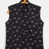 JBN Creation Boys' Black Cotton Blend Nehru Jacket