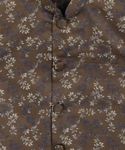 JBN Creation Boys' Coffee Brown Cotton Blend Nehru Jacket