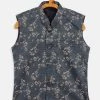 JBN Creation Boys' Grey Cotton Blend Nehru Jacket