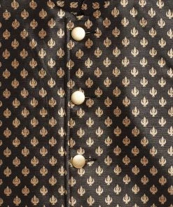 JBN Creation Boys Black Asymmetric Brocade Nehru Jacket