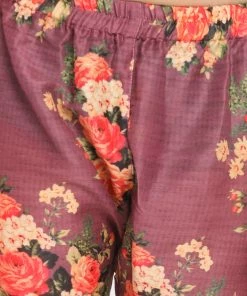 Vastramay Multicolored-Base-Purple Baap Beta Jacket Kurta Pyjama Set