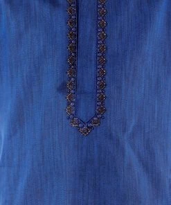 JBN Creation Boy's Blue Thread Work Kurta With Pyjamas Boys