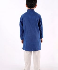 JBN Creation Boy's Blue Thread Work Kurta With Pyjamas Boys