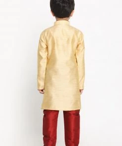 JBN Creation Boy's Gold-Toned Kurta With Pyjamas Boys
