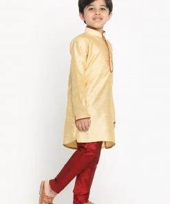 JBN Creation Boy's Gold-Toned Kurta With Pyjamas Boys