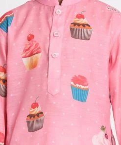JBN Creation Buy 1 Get 1 Boys' Pink Cotton Blend Kurta And Pyjama Set