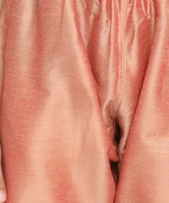 JBN Creation Boys' Pink Cotton Blend Kurta Pyjama Set