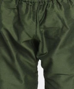 JBN Creation Mehandi Green Cotton Blend Kurta Pyjama Set