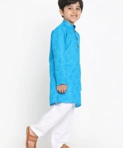 Buy 1 Get 1 JBN Creation Boys Self Design Kurta And Pyjama Set