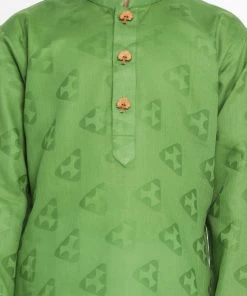 JBN Creation Boys Self Design Kurta And Pyjama Set