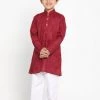 JBN Creation Boys Self Design Kurta And Pyjama Set