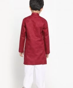 JBN Creation Boys Self Design Kurta And Pyjama Set