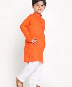 Buy 1 Get 1 JBN Creation Boys Self Design Kurta And Pyjama Set