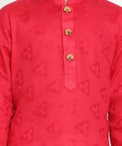 JBN Creation Boys Self Design Kurta And Pyjama Set