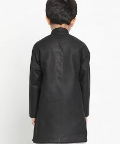 Kurta Pyjama Vastramay Black Cotton Baap Beta Kurta