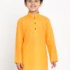 JBN Creation Boys Orange Solid Kurta