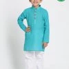 JBN Creation Boys Light Blue Cotton Kurta And Pyjama Set