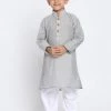 JBN Creation Boys Grey Cotton Kurta And Pyjama Set