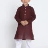 JBN Creation Boys Maroon Cotton Kurta And Pyjama Set