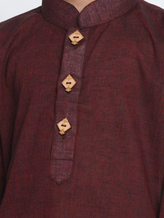 JBN Creation Boys Maroon Cotton Kurta And Pyjama Set 5 JBN Creation Boys Maroon Cotton Kurta And Pyjama Set