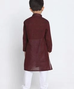 JBN Creation Boys Maroon Cotton Kurta And Pyjama Set 12 JBN Creation Boys Maroon Cotton Kurta And Pyjama Set