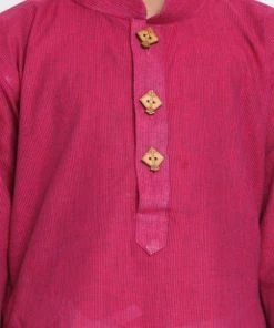 JBN Creation Boys Purple Cotton Kurta And Pyjama Set