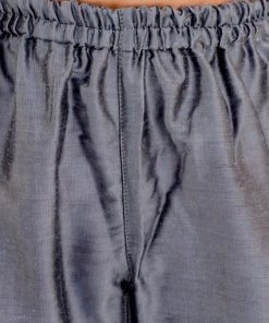 JBN Creation Boys' Grey Cotton Blend Kurta And Pyjama Set