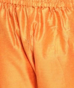 JBN Creation Boys' Orange Cotton Blend Kurta And Pyjama Set