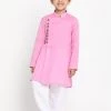 JBN Creation Boys' Pink Cotton Blend Kurta And Pyjama Set Buy 1 Get 1 1 JBN Creation Boys' Pink Cotton Blend Kurta And Pyjama Set Buy 1 Get 1