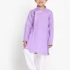 JBN Creation Boys' Lavender Cotton Blend Kurta And Pyjama Set Buy 1 Get 1