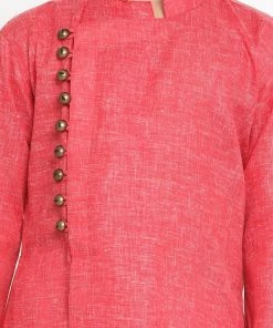 JBN Creation Boys' Red Cotton Blend Kurta And Pyjama Set Buy 1 Get 1 11 JBN Creation Boys' Red Cotton Blend Kurta And Pyjama Set Buy 1 Get 1