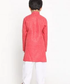 JBN Creation Boys' Red Cotton Blend Kurta And Pyjama Set Buy 1 Get 1 12 JBN Creation Boys' Red Cotton Blend Kurta And Pyjama Set Buy 1 Get 1