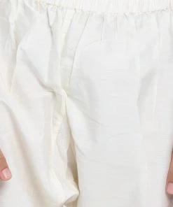 JBN Creation Boys Printed Cream Cotton Blend Kurta And Pyjama Set