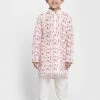 JBN Creation Boys Multicolor-Base-White Cotton Blend Kurta And Pyjama Set 2 JBN Creation Boys Multicolor-Base-White Cotton Blend Kurta And Pyjama Set