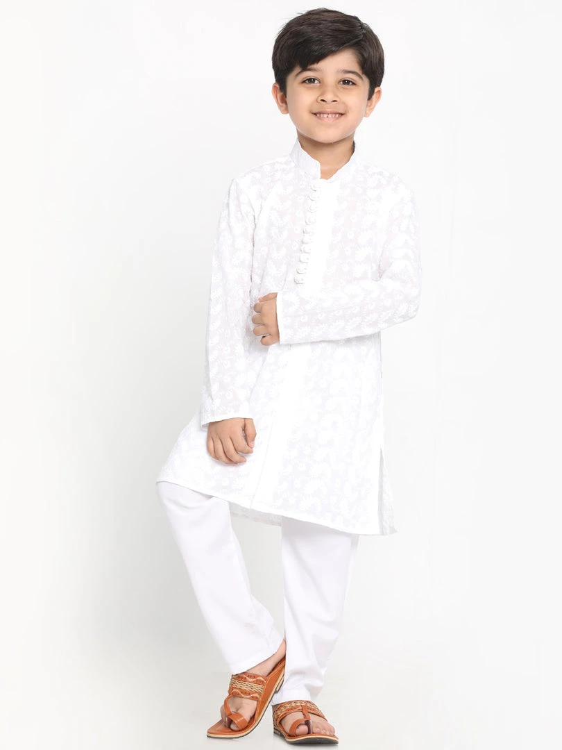 Vastramay Cotton White Baap Beta Kurta Pyjama Set 5 Vastramay Cotton White Baap Beta Kurta Pyjama Set