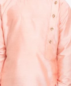 JBN Creation Boys Rose Pink Angrakha Kurta Floral Printed Dhoti Set 12 JBN Creation Boys Rose Pink Angrakha Kurta Floral Printed Dhoti Set