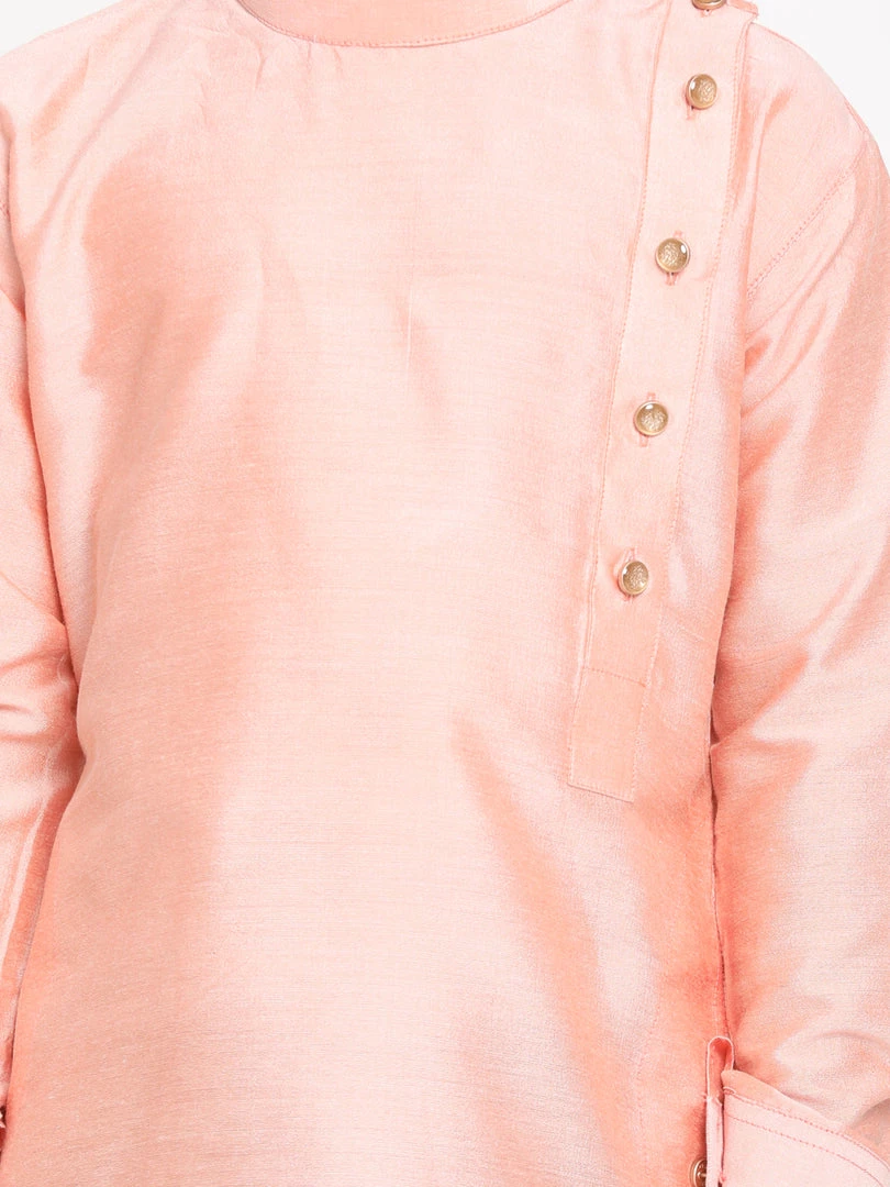 JBN Creation Boys Rose Pink Angrakha Kurta Floral Printed Dhoti Set 6 JBN Creation Boys Rose Pink Angrakha Kurta Floral Printed Dhoti Set