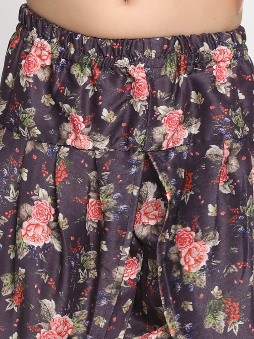 JBN Creation Boys Rose Pink Angrakha Kurta Floral Printed Dhoti Set 7 JBN Creation Boys Rose Pink Angrakha Kurta Floral Printed Dhoti Set