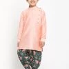 JBN Creation Boys Rose Pink Angrakha Kurta Floral Printed Dhoti Set 1 JBN Creation Boys Rose Pink Angrakha Kurta Floral Printed Dhoti Set