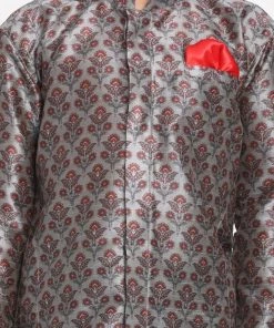 JBN Creation Boys Silk Blend Digital Printed Kurta And Pyjama Set