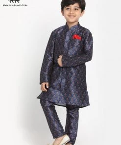 JBN Creation Boys Silk Blend Digital Printed Kurta And Pyjama Set
