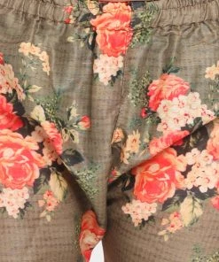 JBN Creation Boys Floral Printed Beige Kurta Pyjama Set With Laharia Border