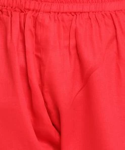 JBN Creation Printed Dupatta Attached With A Belt Red Kurta And Pyjama Set Boys