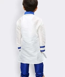 JBN Creation Boys White Yoke Design Kurta With Pyjamas